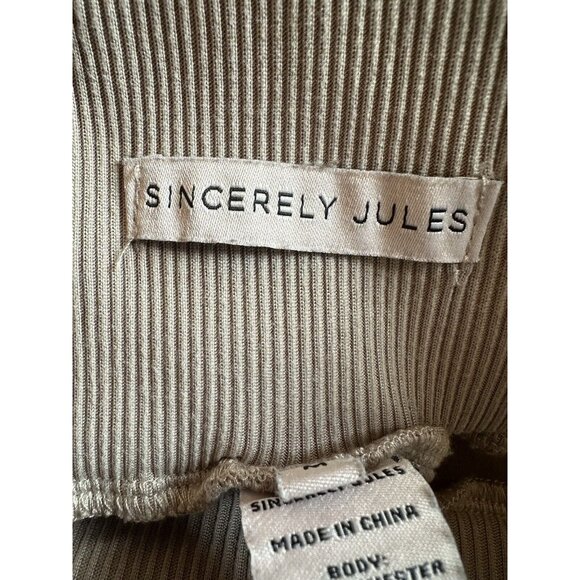 Sincerely Jules Medium Soft Silky Cargo Jogger Pants Legging Cream Tan Pockets - Picture 4 of 8